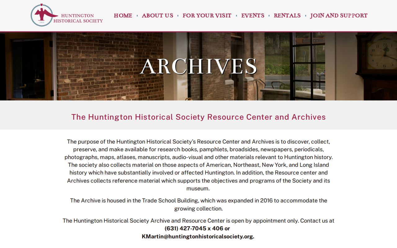 Huntington city directory evidence at the Historical Society Resource Center