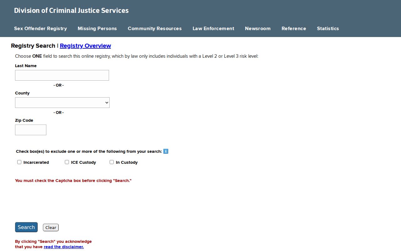 Huntington resident lookup official New York Level 2 and 3 registry search